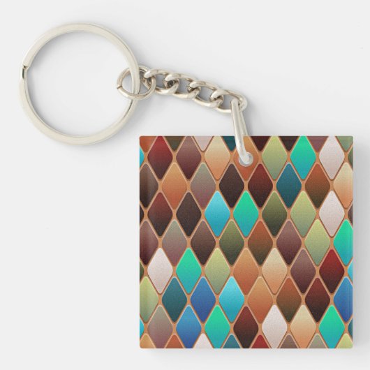 Colorful Diamond Pattern Sleutelhanger (Voorkant)