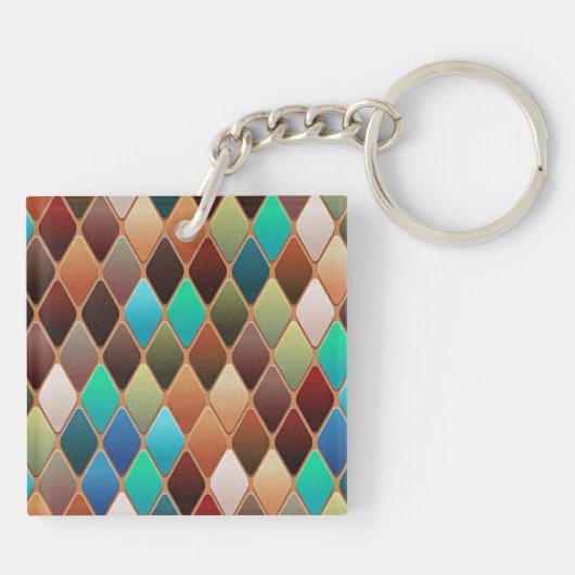 Colorful Diamond Pattern Sleutelhanger (Achterkant)
