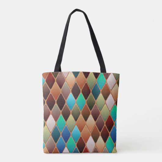 Colorful Diamond Pattern Tote Bag (Achterkant)