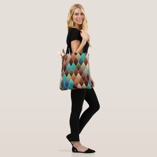 Colorful Diamond Pattern Tote Bag (Op model)