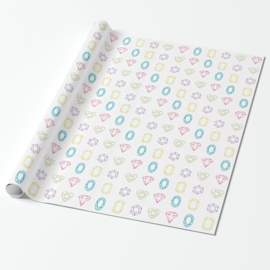 Colorful Diamonds Pattern Wrapping Paper Cadeaupapier (Uitgerold)
