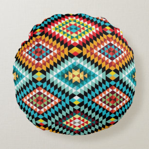 Colorful Diamonds Rond Kussen
