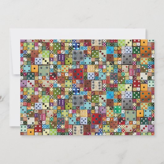 Colorful Dice Bunco Invite Kaart (Voorkant)