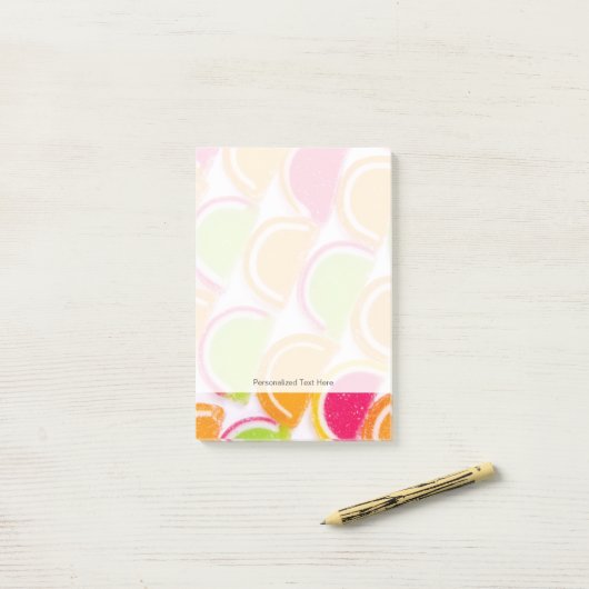 Colorful Different Jelly Snoep Post-it® Notes (Op bureau)