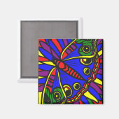 Colorful Digital Art Butterfly Magnet (Voorkant / Achterkant)