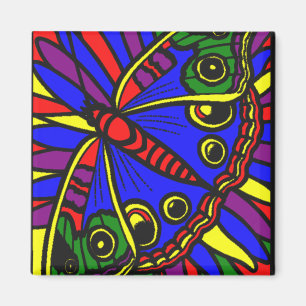 Colorful Digital Art Butterfly Magnet