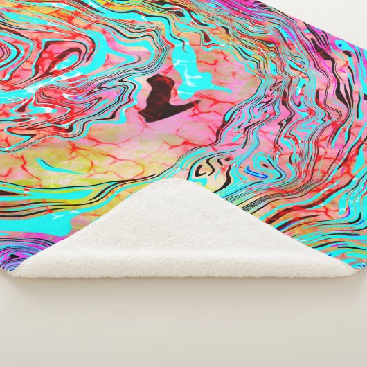 Colorful Digital Fluid Art Sherpa Deken (3/4)