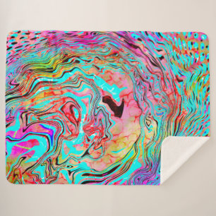 Colorful Digital Fluid Art Sherpa Deken