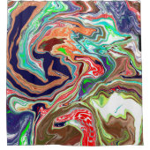 Colorful Digital Marble Abstract Moderne Art Douchegordijn (Voorkant)