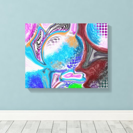Colorful Digital Modern Abstracte Art Canvas Afdruk (Insitu (Houten vloer))
