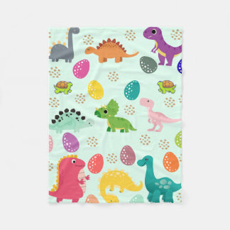 Colorful Dino Parade  Fleece Deken
