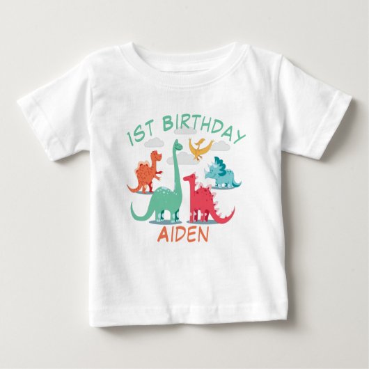 Colorful Dinosaur Birthday Name (Voorkant)