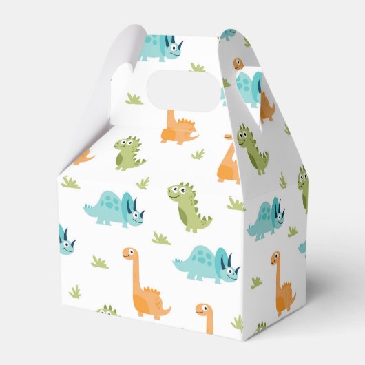 Colorful Dinosaur Birthday Party Bedankdoosjes (Achterkant)