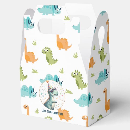 Colorful Dinosaur Birthday Party Bedankdoosjes (Geopend)