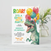 Colorful Dinosaur Birthday Party Design Kaart (Staand voorkant)