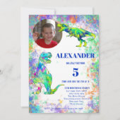 Colorful Dinosaur Birthday Party Kaart (Voorkant)