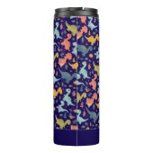 Colorful dinosaur cartoon  blue pattern name  thermosbeker (Achterkant)
