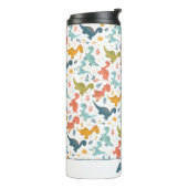 Colorful dinosaur cartoon cute pattern name thermosbeker (Gedraaid links)