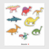 Colorful Dinosaur Children's Sticker (Vel)