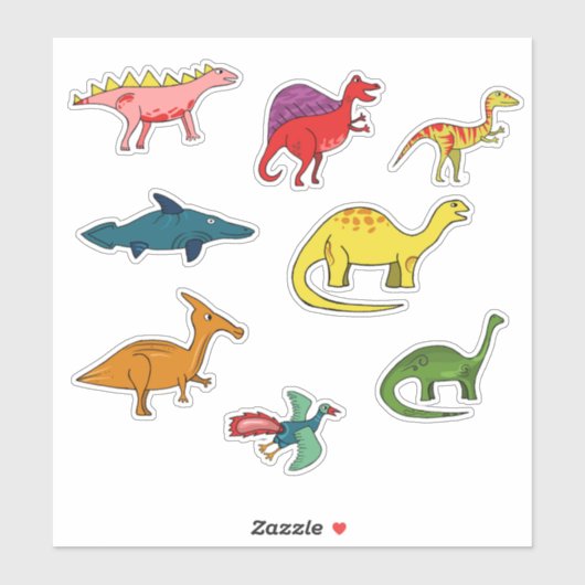Colorful Dinosaur Children's Sticker (Vel)