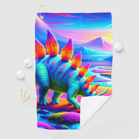 Colorful Dinosaur Golfhanddoek (Insitu)