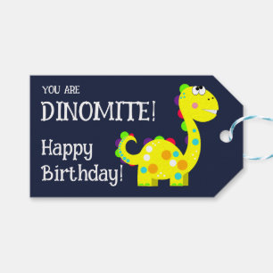 Colorful Dinosaur Happy Birthday Cadeaulabel