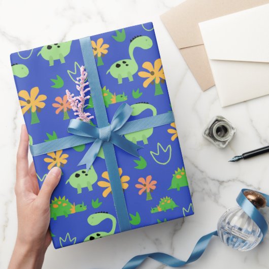Colorful Dinosaur Pattern Cadeaupapier (Geschenken)