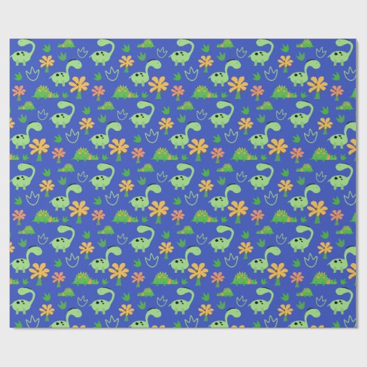 Colorful Dinosaur Pattern Cadeaupapier (Vlak)