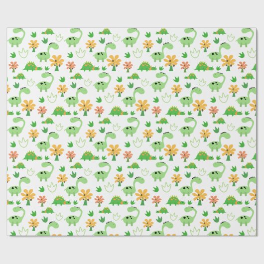 Colorful Dinosaur Pattern Cadeaupapier (Vlak)