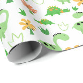 Colorful Dinosaur Pattern Cadeaupapier (Rol Hoek)