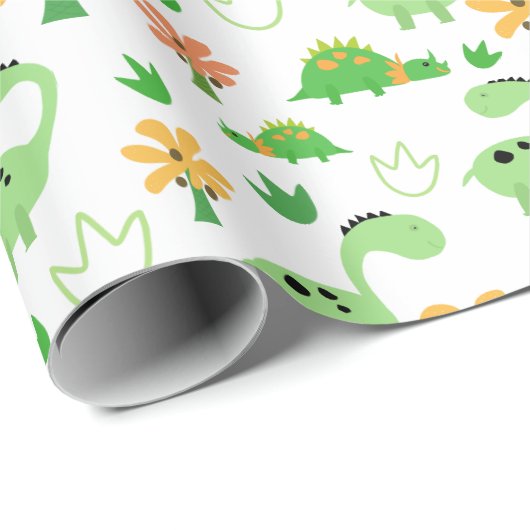 Colorful Dinosaur Pattern Cadeaupapier (Rol Hoek)