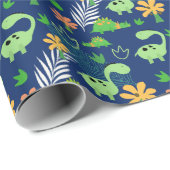 Colorful Dinosaur Pattern Cadeaupapier (Rol Hoek)