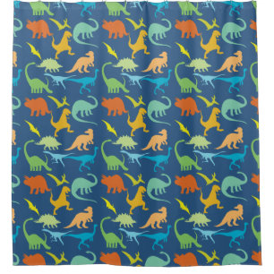 Colorful Dinosaur Pattern Douchegordijn