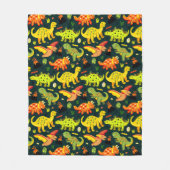 Colorful Dinosaur Pattern Fleece Deken (Voorkant)