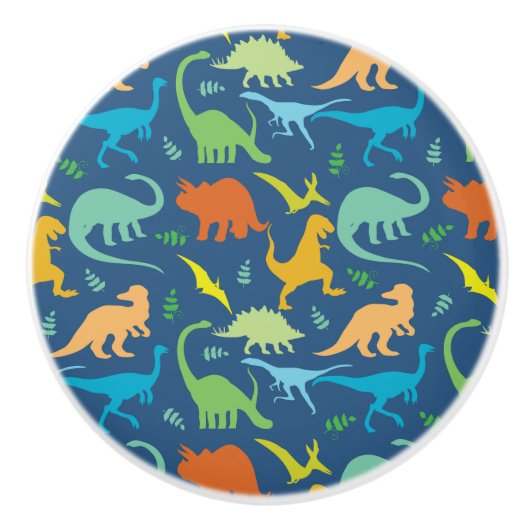 Colorful Dinosaur Pattern Keramische Knop (Voorkant)