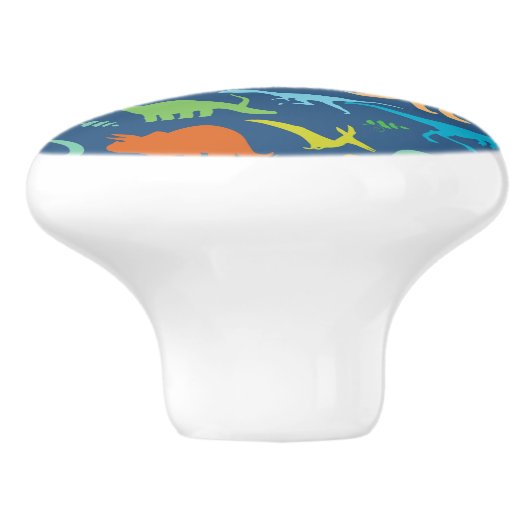 Colorful Dinosaur Pattern Keramische Knop (Zijkant)