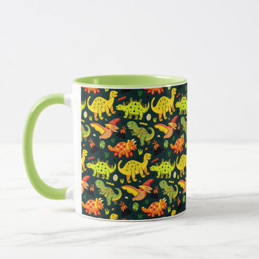 Colorful Dinosaur Pattern Mok (Links)