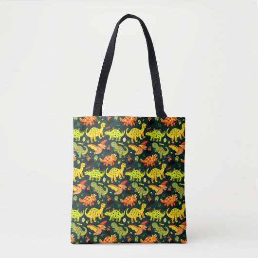 Colorful Dinosaur Pattern Tote Bag (Voorkant)