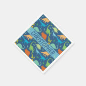 Colorful Dinosaur personaliseert Servetten (Hoek)