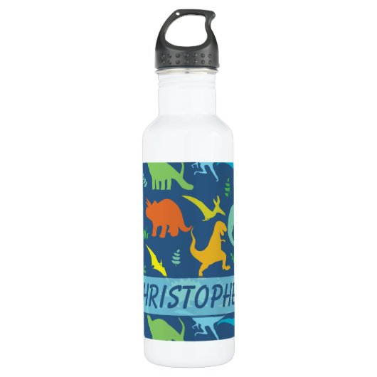 Colorful Dinosaur personaliseert Waterfles (Voorkant)