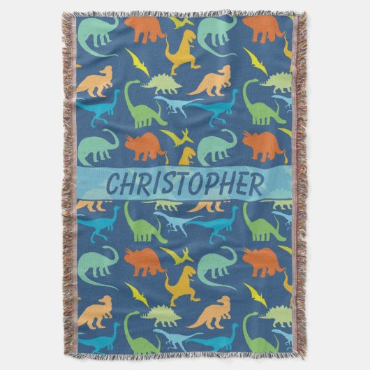 Colorful Dinosaur Persoonlijk Deken (Voorkant Verticaal)