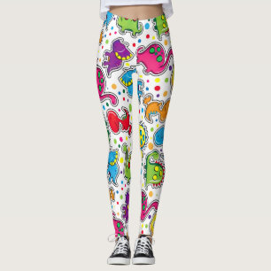 Colorful Dinosaur Seamless Pattern, Dinosaur Seaml Leggings