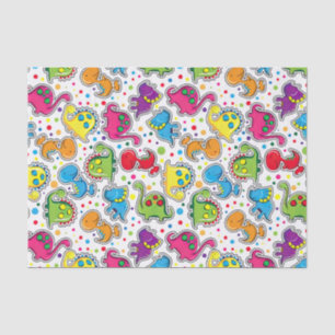 Colorful Dinosaur Seamless Pattern, Dinosaur Seaml Tissuepapier