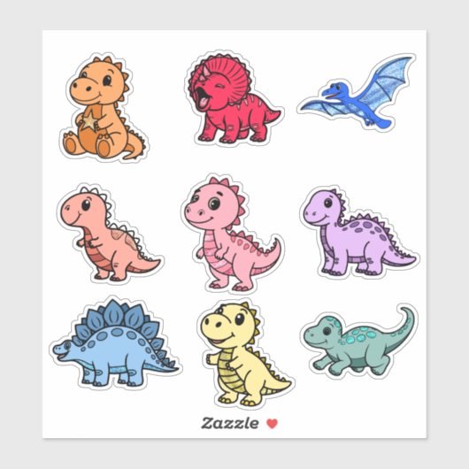 Colorful Dinosaur Stickers for Kids - Fun & Unique (Vel)
