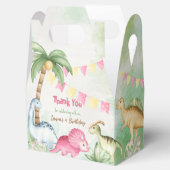 Colorful dinosaur verjaardagsfeestje gepersonalise bedankdoosjes (Geopend)