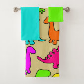 Colorful Dinosaurs Bath Towel Set Bad Handdoek (Insitu)