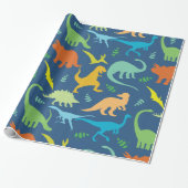 Colorful Dinosaurs Cadeaupapier (Uitgerold)