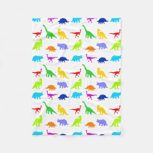 Colorful Dinosaurs Fleece Deken (Voorkant)