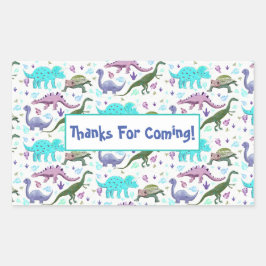Colorful Dinosaurs Galore Hartelijk dank Rechthoekige Sticker
