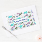 Colorful Dinosaurs Galore Hartelijk dank Rechthoekige Sticker (Envelop)